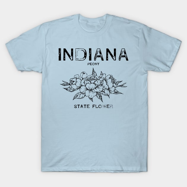 Vintage Peony State Flower of Indiana T-Shirt by vintageinspired